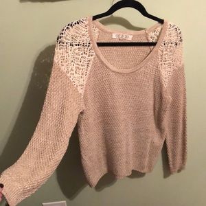 Pink Rose Tan Sweater